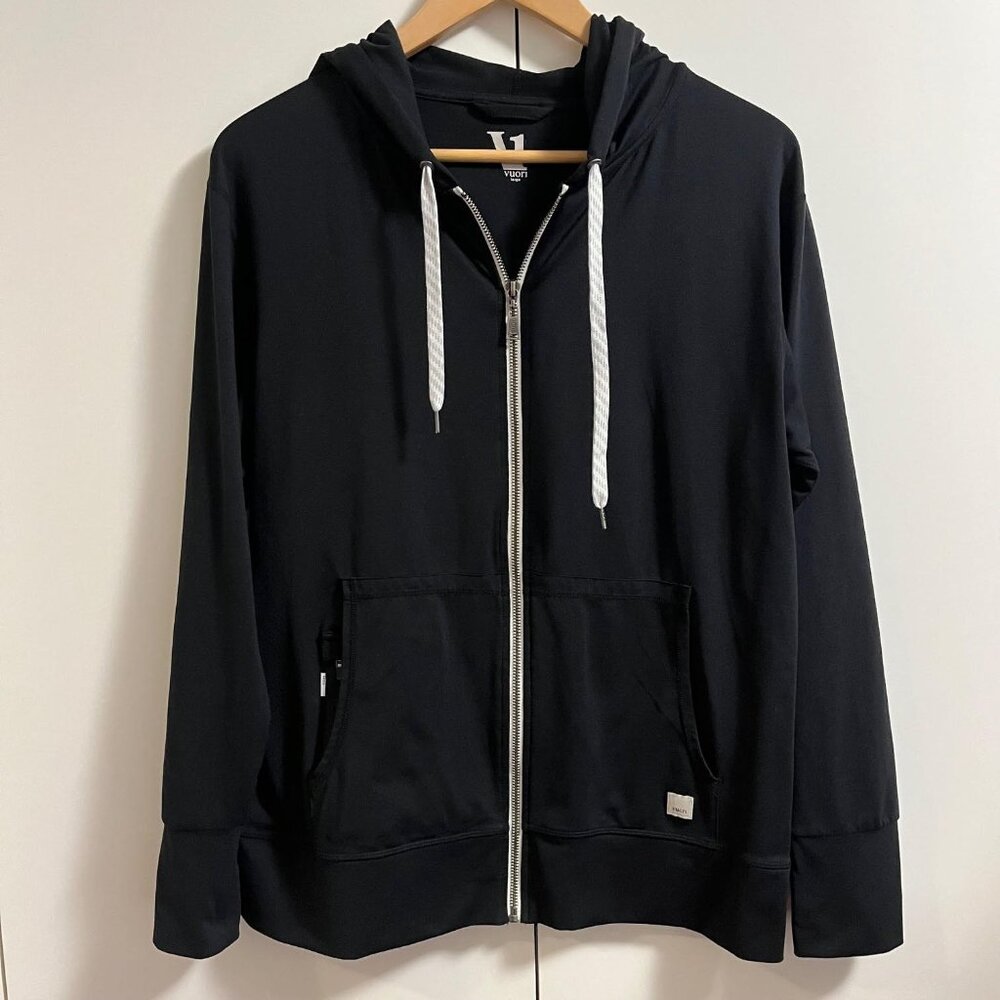 Vuori Womens Halo Performance Hoodie Size L Black Full Zip Dreamknit Gym - Picture 2 of 13
